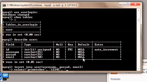 mysql add entry to table.